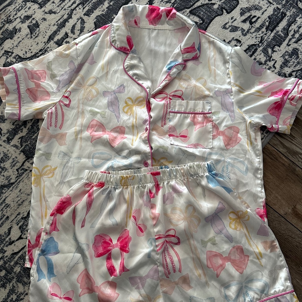 Satin Bow Pajamas